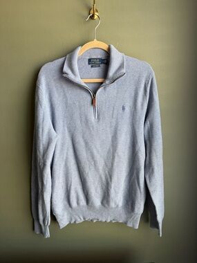 Ralph Lauren Men’s Sky Blue Quarter-Zip Sweater